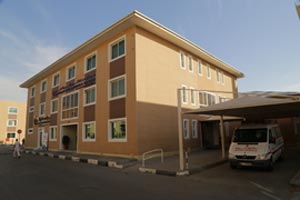 Hospital in Al Salam Living City worker accommodation in Abu Dhabi